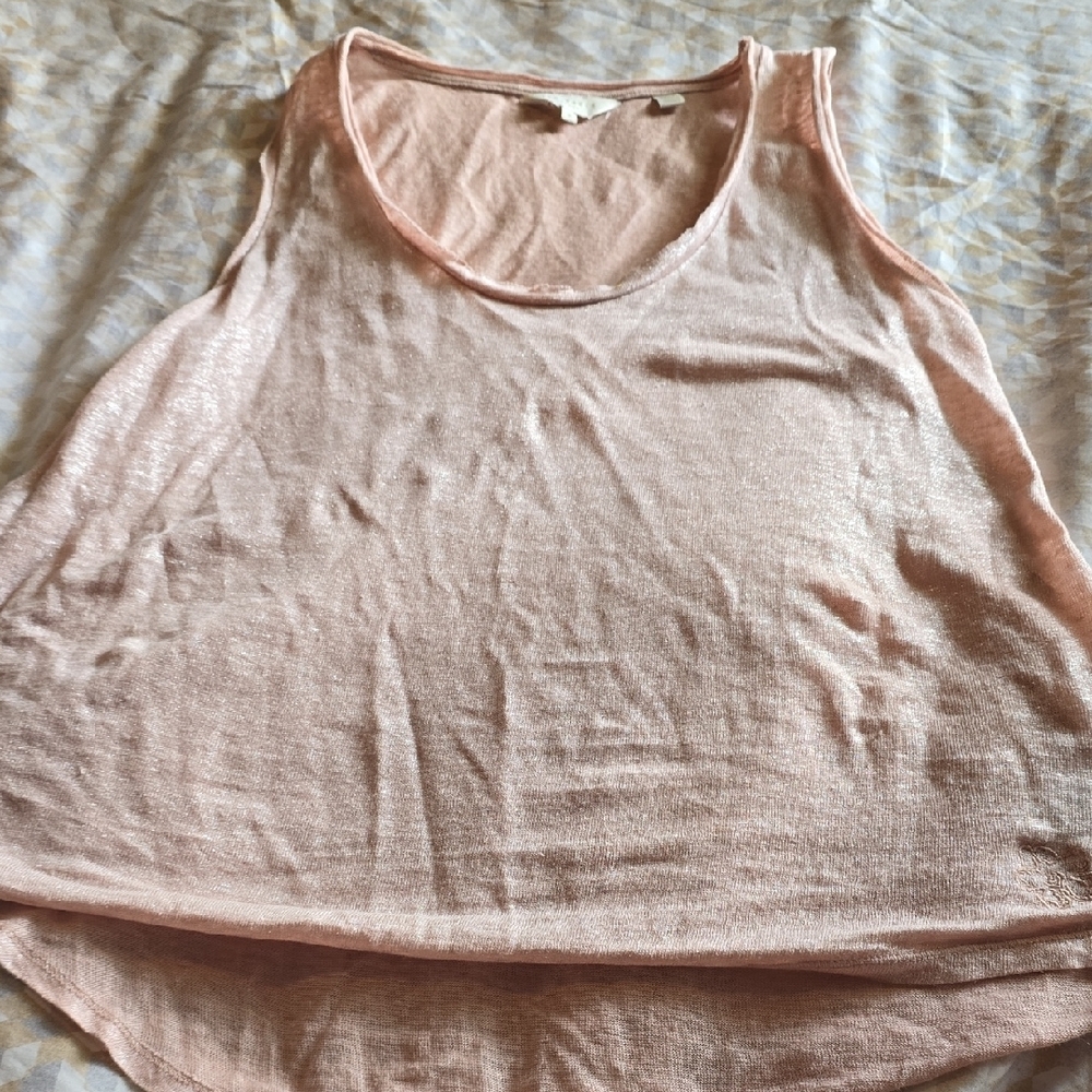 Ted Baker Pink Asymmetrical Relaxed Tank Top
